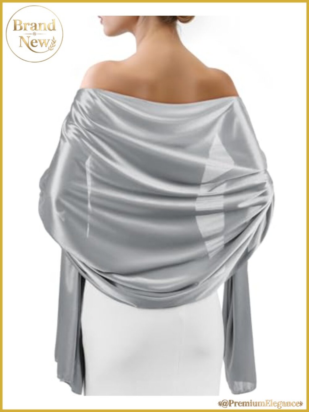 Satin Shawl Wrap Women Formal Evening Dress Scarf Cover Up